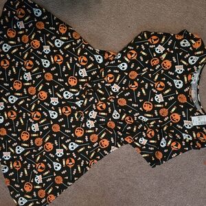 Halloween Themed Dress with Skulls and Pumpkins